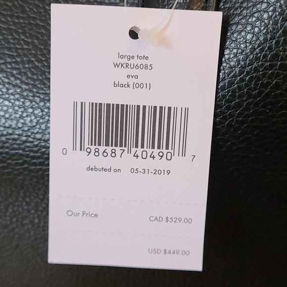 Kate Spade Eva Large Leather Tote Bag Black - Picture 6 of 6